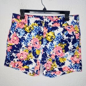 Isaac Mizrahi New York Floral Shorts Size 6 Cotton Blend, Summer Casual